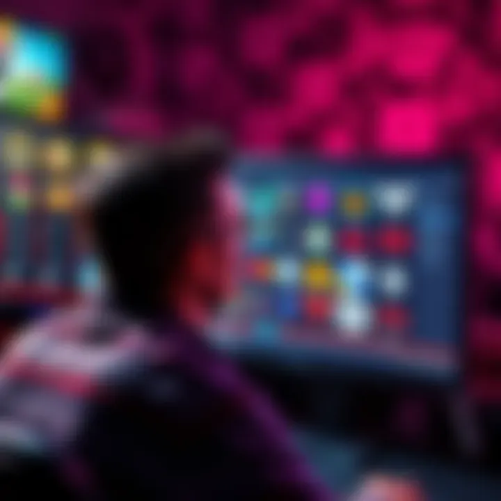 A person looking at a computer screen with multiple gaming achievement guides displayed.