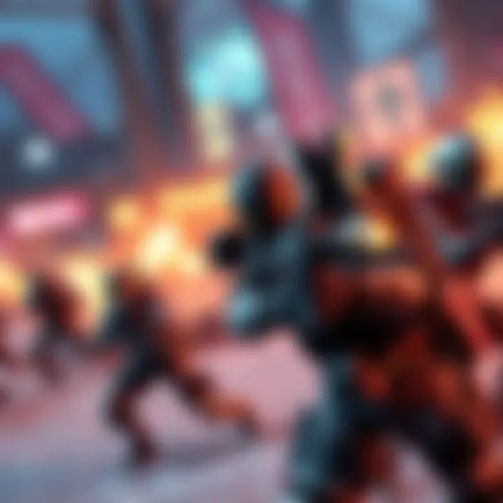 Players engaged in a fast-paced shooting game similar to Titanfall 2, featuring advanced movement and combat mechanics.