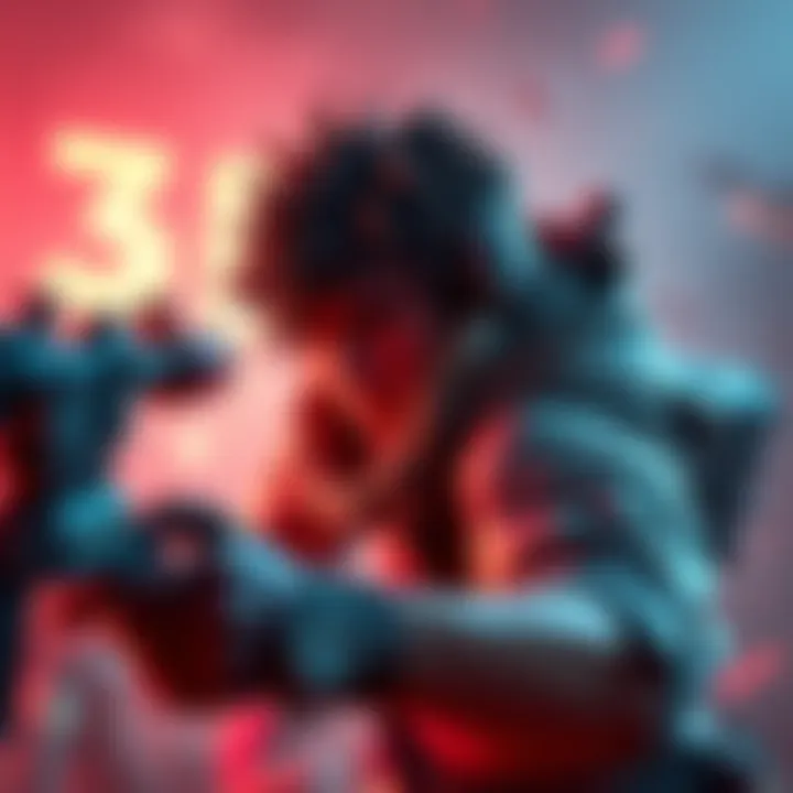 Action-adventure game scene A character in an action-adventure game engaged in combat, showcasing intense gameplay without puzzles.