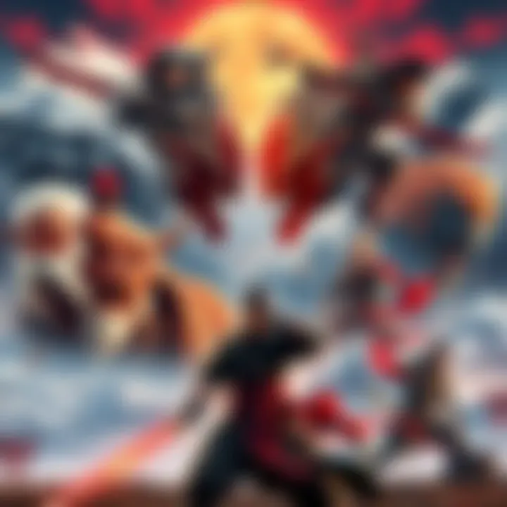 A collage of characters from action games featuring intense battles and beautiful landscapes