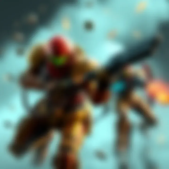 A collection of action games featuring 3D graphics similar to Metroid Dread, showcasing intense gameplay scenes.