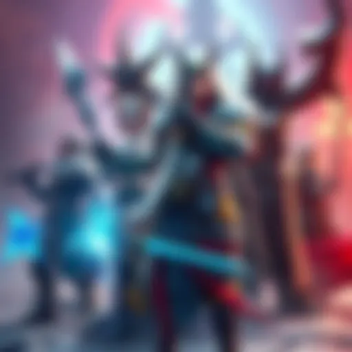 A group of diverse characters from Action Role-Playing Games, showcasing different classes and abilities in a fantasy setting.