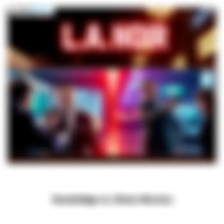 A split screen showing scenes from ActionButton's L.A. Noir video and Nostalgia Critic's reviews, highlighting their different styles.