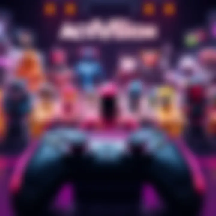 A graphic showing various colorful skins for characters with a gaming controller in the background, highlighting Activision's focus on monetization over matchmaking quality.