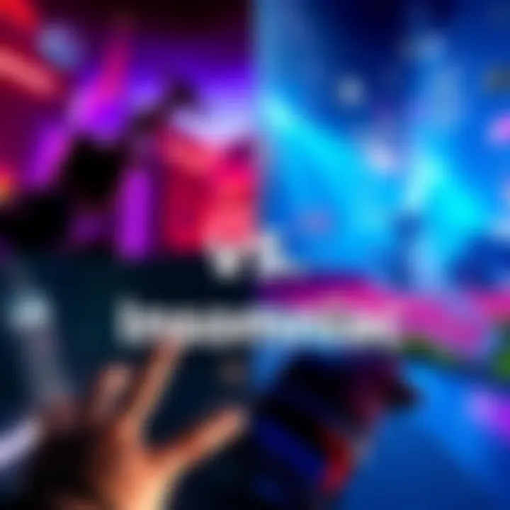 Activision vs Insomniac Game Comparison A split screen showing an action scene from an Activision game and a vibrant world from an Insomniac game, highlighting the differences in graphics and gameplay style.