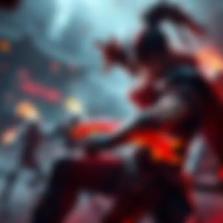 An intense scene from Acts of Blood featuring an action-packed character engaging in combat with dynamic moves and effects, similar to Sifu.