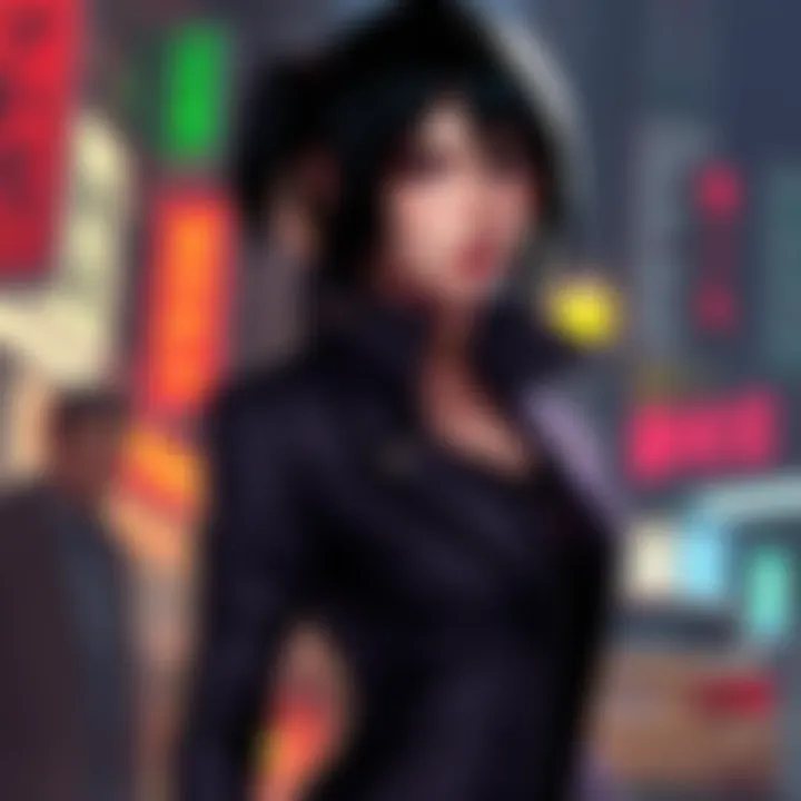 A detailed illustration of Ada Wong from Resident Evil, showcasing her stylish outfit and confident pose.