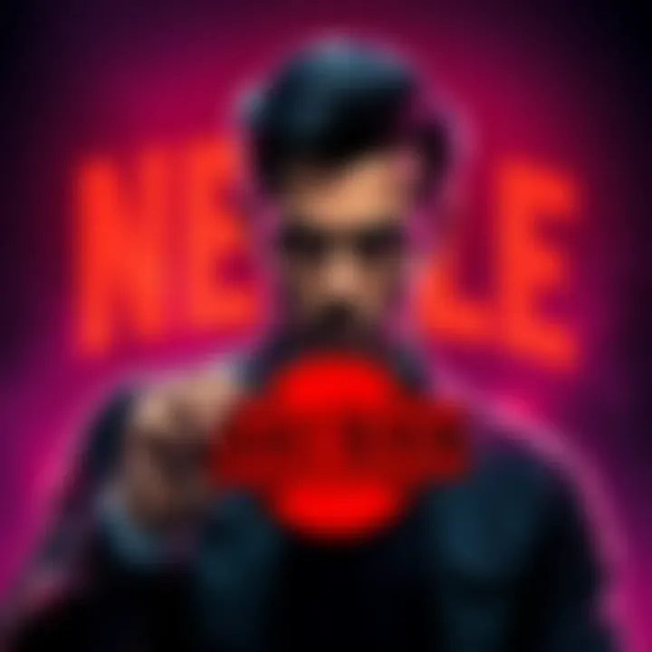 Adi Shankar holding a Duke Nukem logo with a Netflix logo in the background