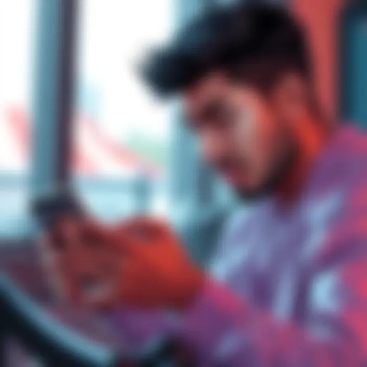 Adin Ross looking frustrated while checking his phone, with Pokimane's profile visible on the screen showing she unfollowed him.