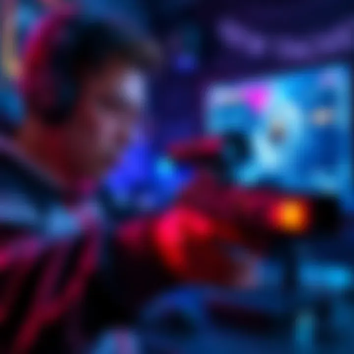 A gamer adjusting camera and ADS gyro sensitivity settings on a gaming setup for better aim precision during gameplay