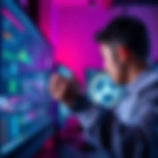 A person adjusting graphics settings on a computer to reduce eye strain from harsh lighting