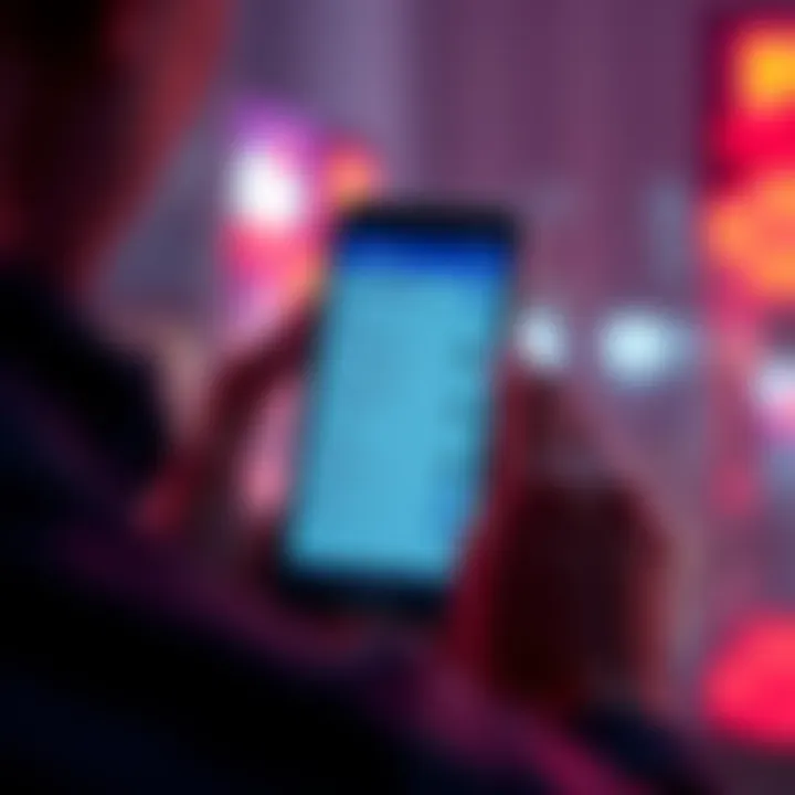 A person customizing their screen syandana settings on a smartphone, showing options for coverage adjustments.