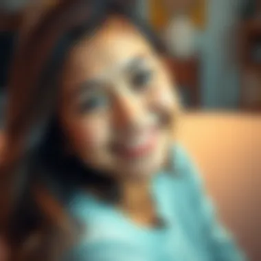 Adorable Woman Smiling A charming woman with a warm smile, radiating sweetness and positivity, surrounded by a soft, inviting background.