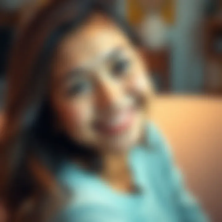 Adorable Woman Smiling A charming woman with a warm smile, radiating sweetness and positivity, surrounded by a soft, inviting background.