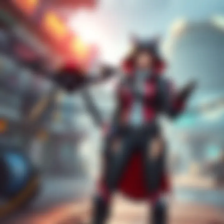 Adriana character standing next to her EMP-buddy drone in a gaming environment