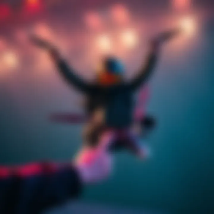 A person practicing aerial control in a game, showing skillful maneuvers with a controller