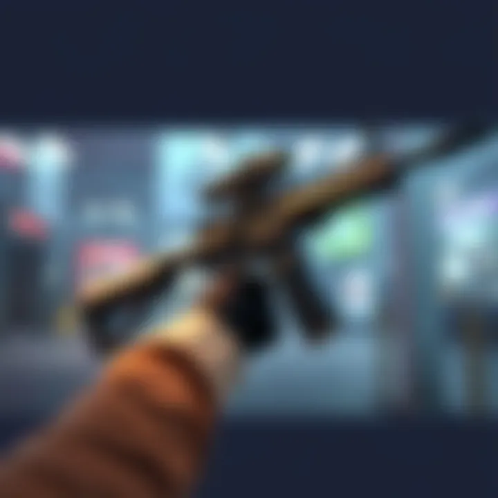 A player holding the new Aeros Burst Rifle in a dynamic gaming environment, showcasing its sleek design and features