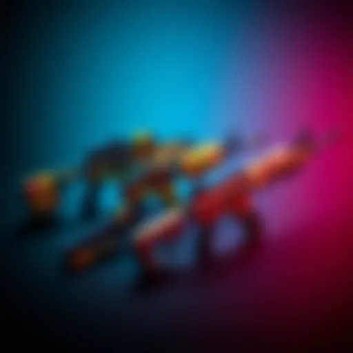 Various Aeros class weapons showcasing completed Proelium camos, featuring unique designs and styles, ready for gameplay.