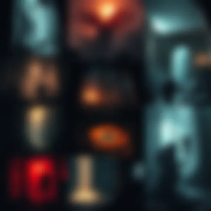 A collection of visually stunning scenes from various horror games, featuring dark forests, eerie mansions, and haunting creatures, highlighting their unique art styles.