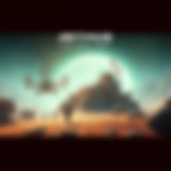 A player character builds a base on an alien planet, surrounded by futuristic structures and resources.