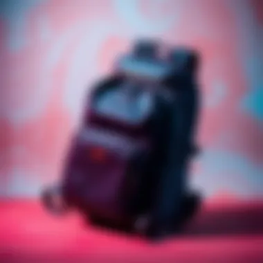 Affordable Backpack A stylish, budget-friendly backpack with large compartments and modern design, set against a vibrant background.