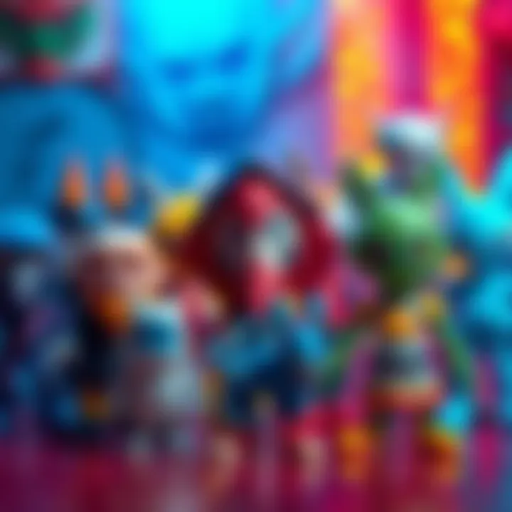 A collection of colorful Gormiti figures ready for painting, showcasing various characters with unique designs, including options for knockoffs and DIY printing.