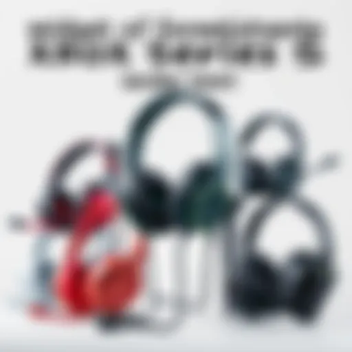 A selection of budget wireless headsets for Xbox Series S displayed together, showcasing various styles and colors, under a price tag of $60.