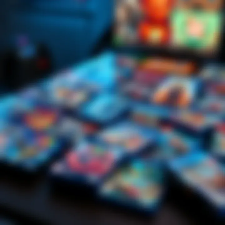 A colorful array of budget-friendly video game covers on a table, showcasing various genres and styles.