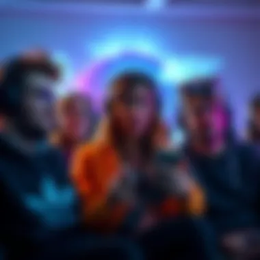 A group of gamers discussing a proposal to kick AFK players in a game session, showing frustration on their faces, with gaming devices in hand.