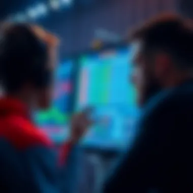 A player examines detailed stats on a screen after a game, analyzing performance data and strategies.