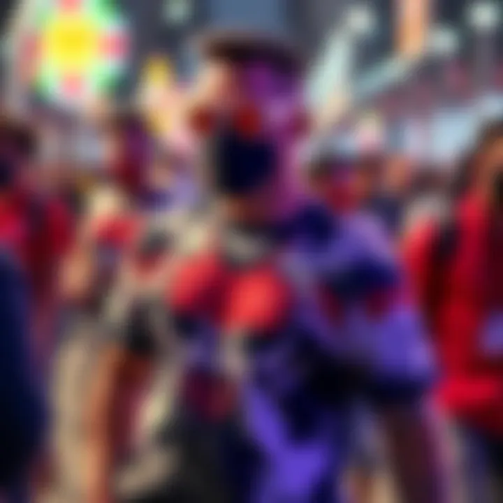 Agent wearing a striking mayhem shirt that stands out in a crowd
