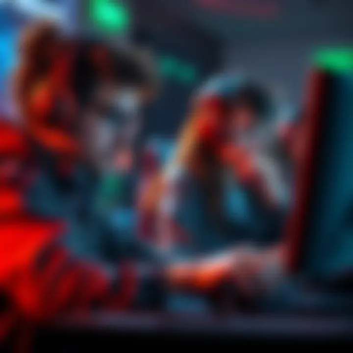 Agent and Emily focus on their screens while playing Elden Ring, sharing tips and strategies during their gaming marathon.