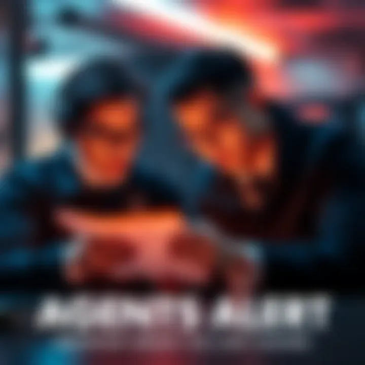 Agents reviewing an important notice with urgency