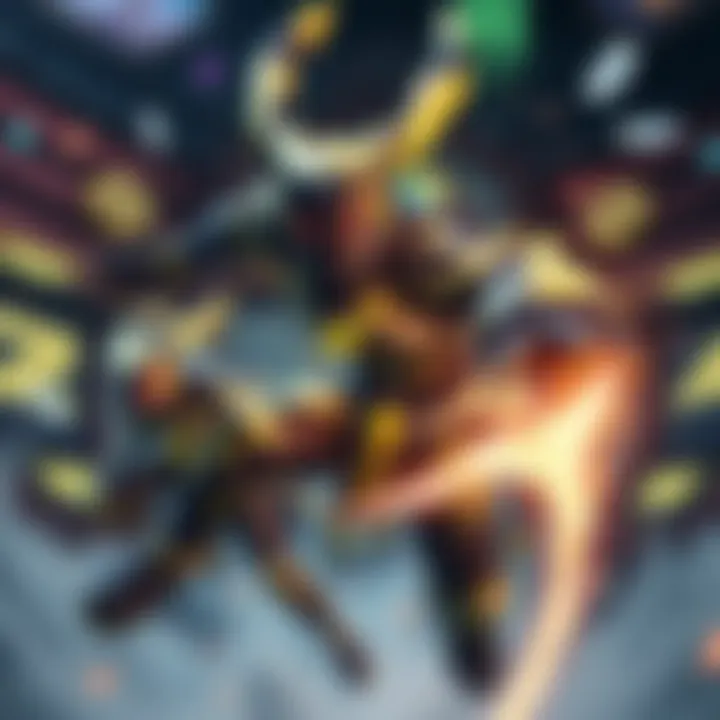 Zenyatta character in an action pose, showcasing an aggressive DPS build in a competitive gaming environment.