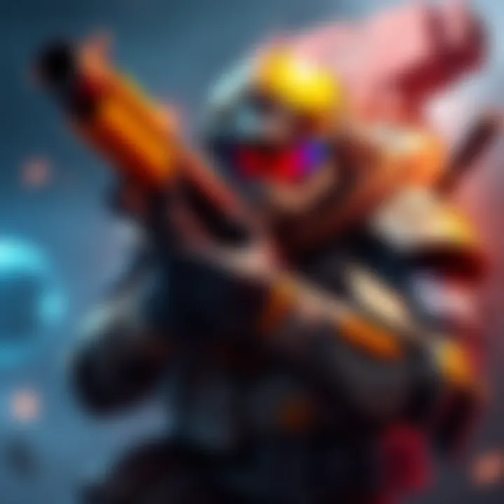 Champion character with frontline tank features, equipped with a shotgun and an assault rifle, ready for combat action.