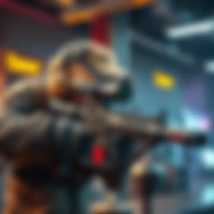 A player aiming with an aggressive sniper rifle, showcasing precision and power in a gaming environment.