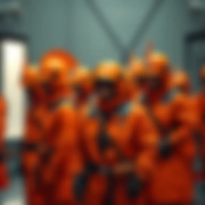 Several bold orange outfits displayed for an Aggressively Orange Legion, showcasing style choices.