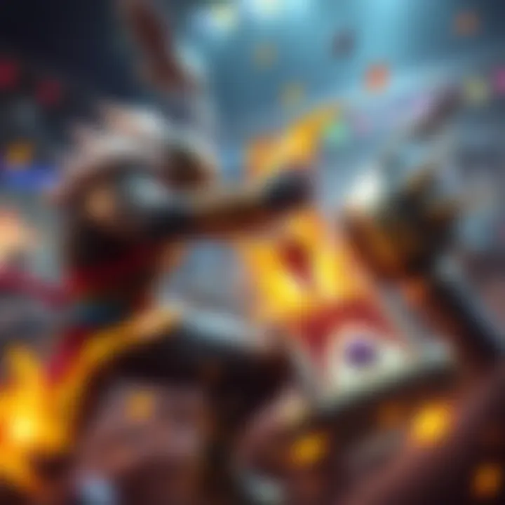 Aggro Deck vs Control Deck An aggro deck quickly deals damage to a control deck in a card game match, showcasing speed in gameplay.