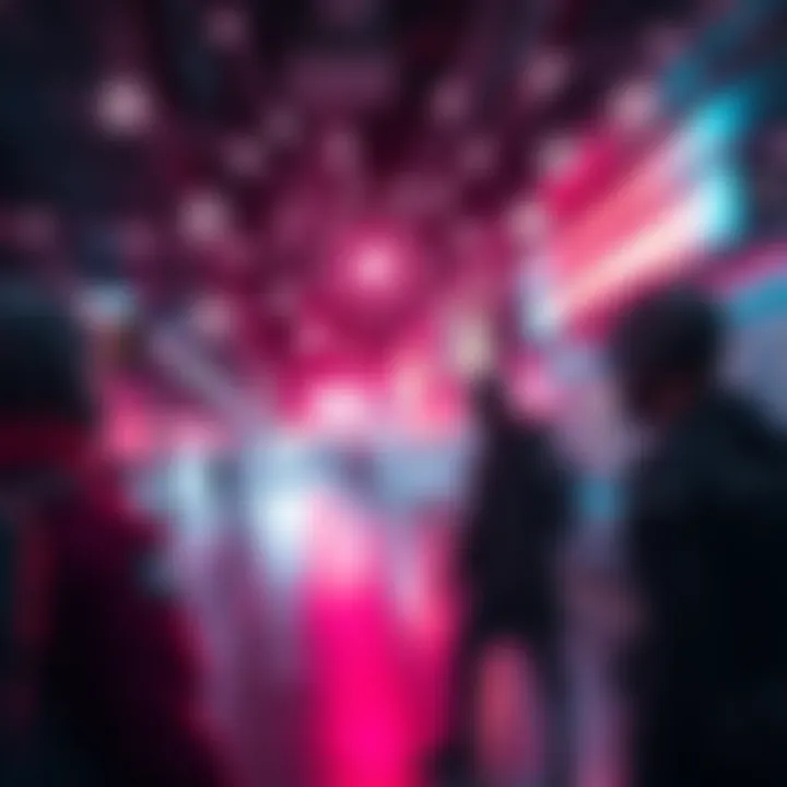 A digital representation showing a network of connected AI nodes, with one node marked to indicate its influence over two characters, Emre and Sombra, in an underground setting.