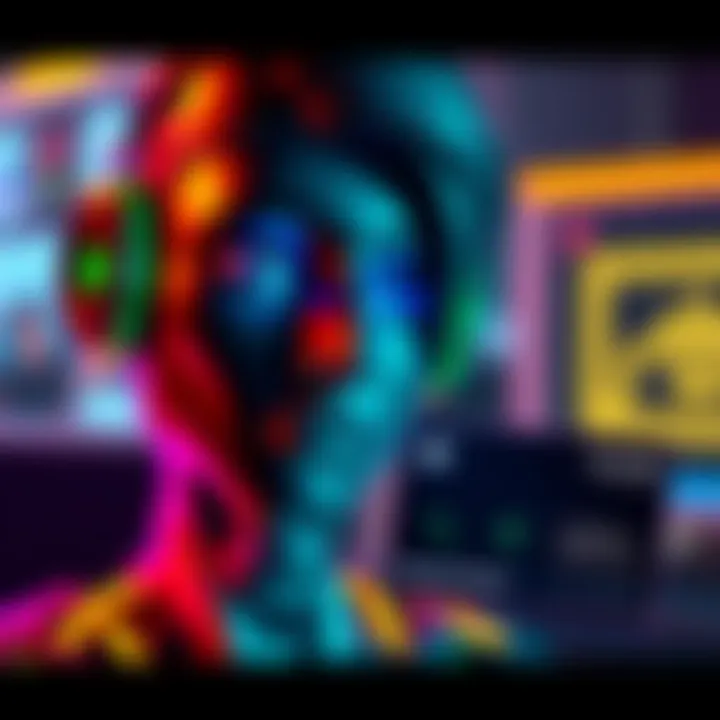 A colorful AI-generated avatar next to a digital calling card, showcasing personal identity and creativity.