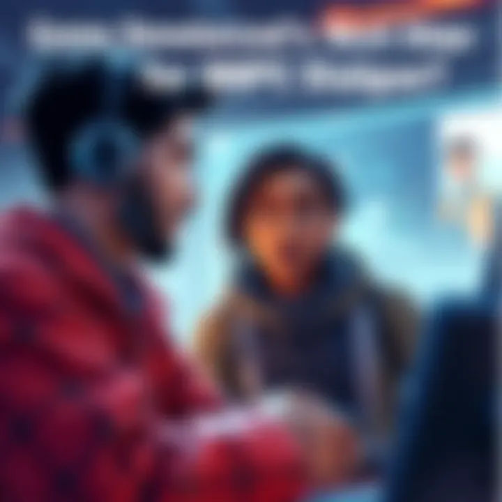 A digital scene showing a player interacting with a non-player character (NPC) in a video game. The NPC has expressive facial features and diverse personality traits, engaging in a lively conversation...