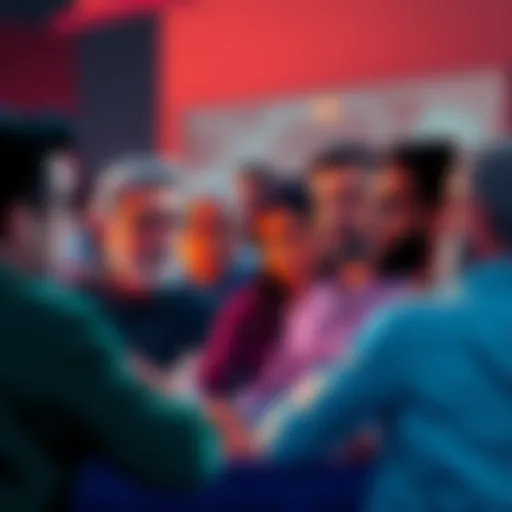 Group of people engaged in a debate about AI slop, showcasing diverse opinions and expressions.