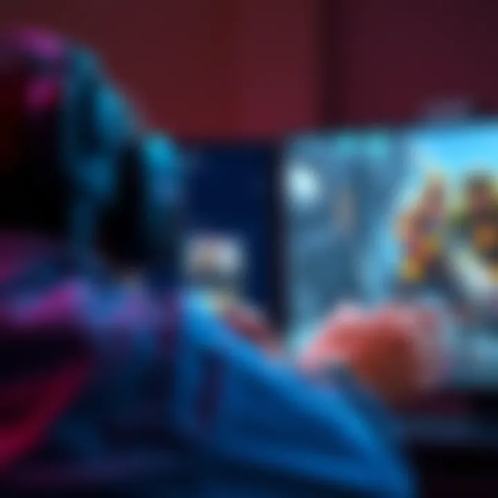 A person practicing aim training with a playlist A gamer focused on screen with a playlist for aim training visible, showing various game clips