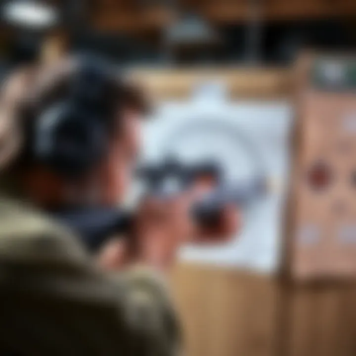 Aim Training A person focusing on a target while practicing shooting skills