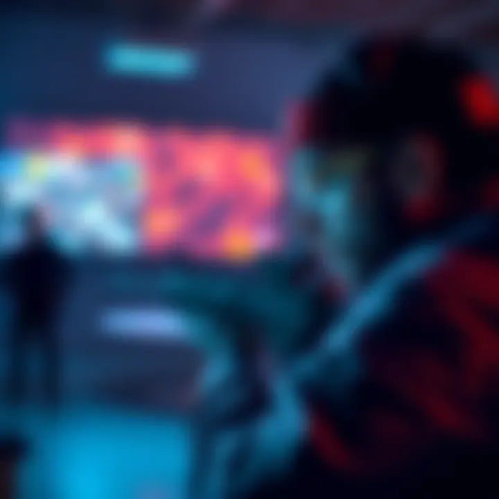 Aim Training Practice A player focusing on their screen while practicing aim in a competitive game environment