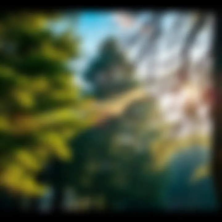 Air Flow in Nature A gentle breeze blowing through trees, demonstrating the movement of air in a natural setting.