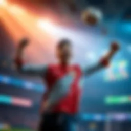 A gamer celebrating after scoring their first air dribble goal in a video game, showing excitement and pride.