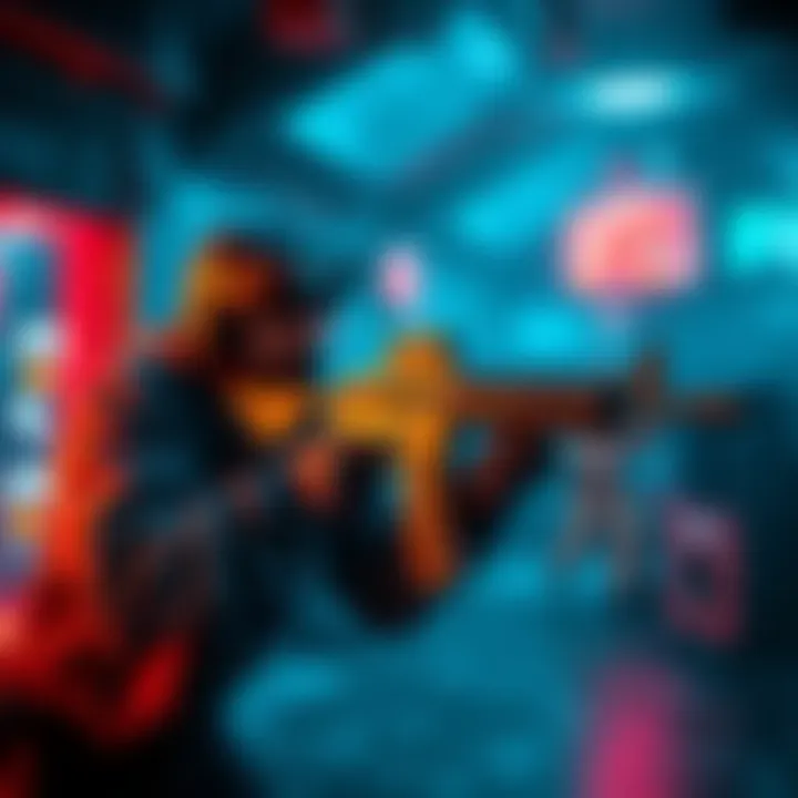 Player using the Ak117 attachment in a gaming environment, showcasing shooting action and gameplay strategy.