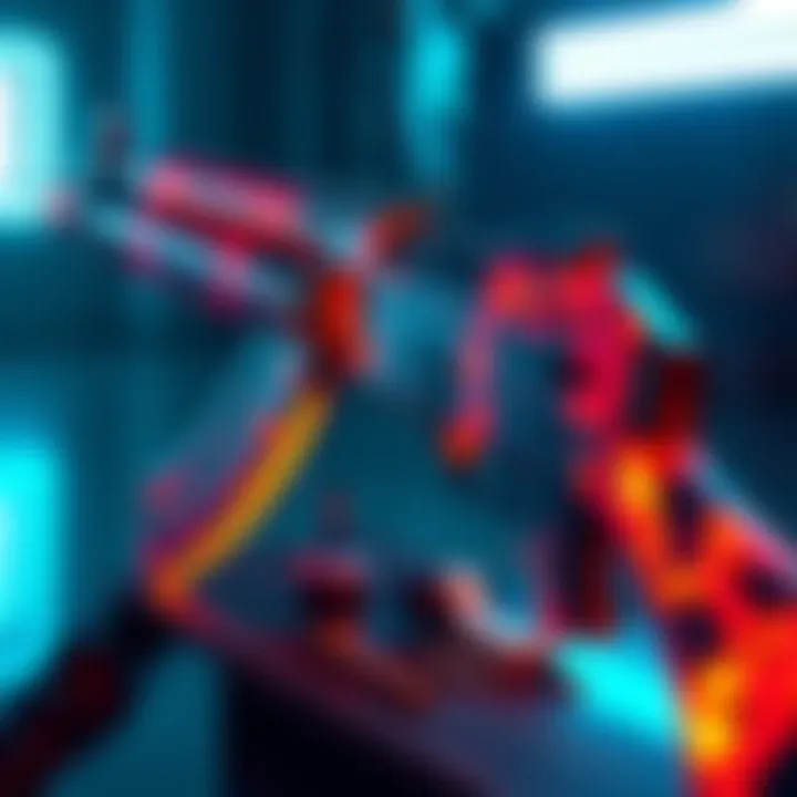 A detailed view of the AK117 Lava Remix weapon, showcasing its unique lava-themed design and vibrant colors.