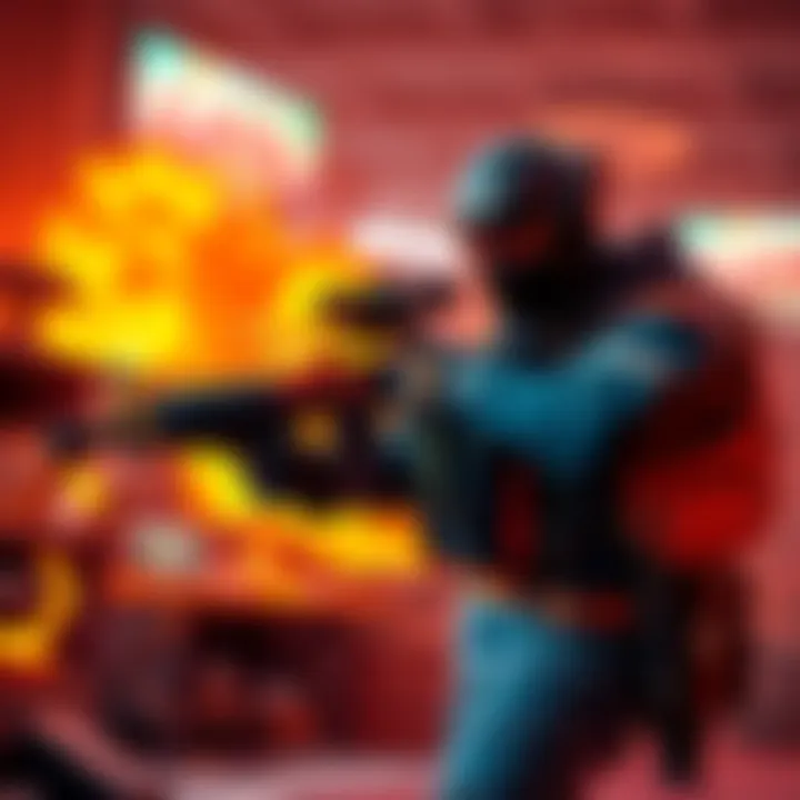 A player using the Ak117 Lava Remix in a game setting, showcasing its unique design and effects.